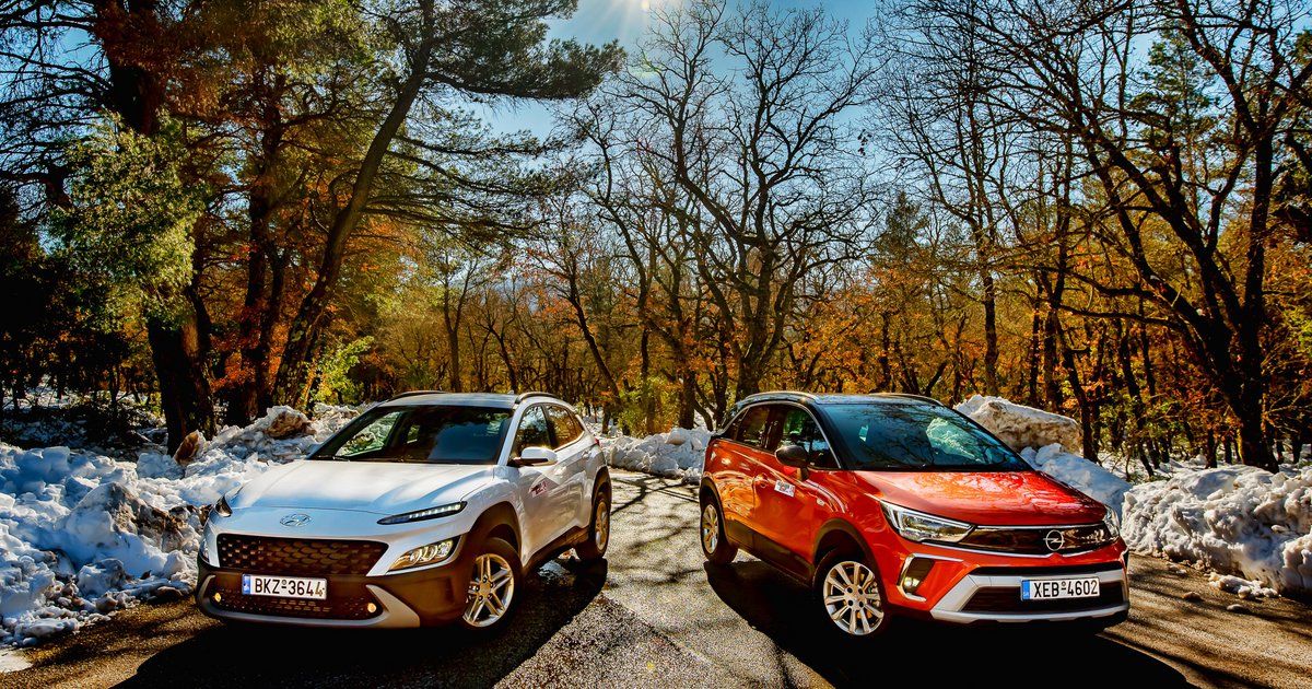 Συγκρίνουμε το νέο Hyundai Kona 1.0 με το νέο Opel Crossland 1.2