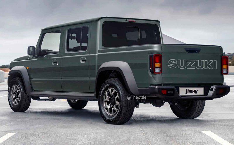 Ψηφιακή απεικόνιση ενός μελλοντικού Suzuki Jimny pickup από τον Theottle στο Instagram
