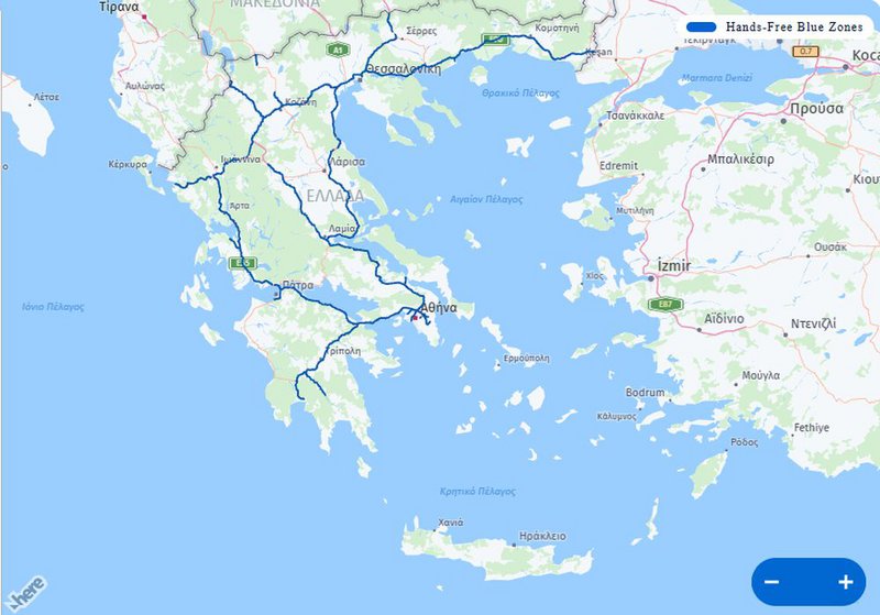 Οι «μπλε ζώνες» στην Ελλάδα όπου οι οδηγοί μπορούν να χρησιμοποιήσουν το σύστημα BlueCruise