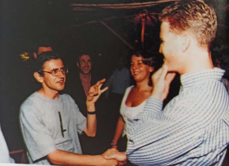 Ο Βασίλης Γούσιας συνομιλώντας με τον Ralph Schumacher.