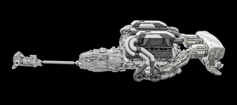 Διάταξη κινητήρα - κιβωτίου του W16