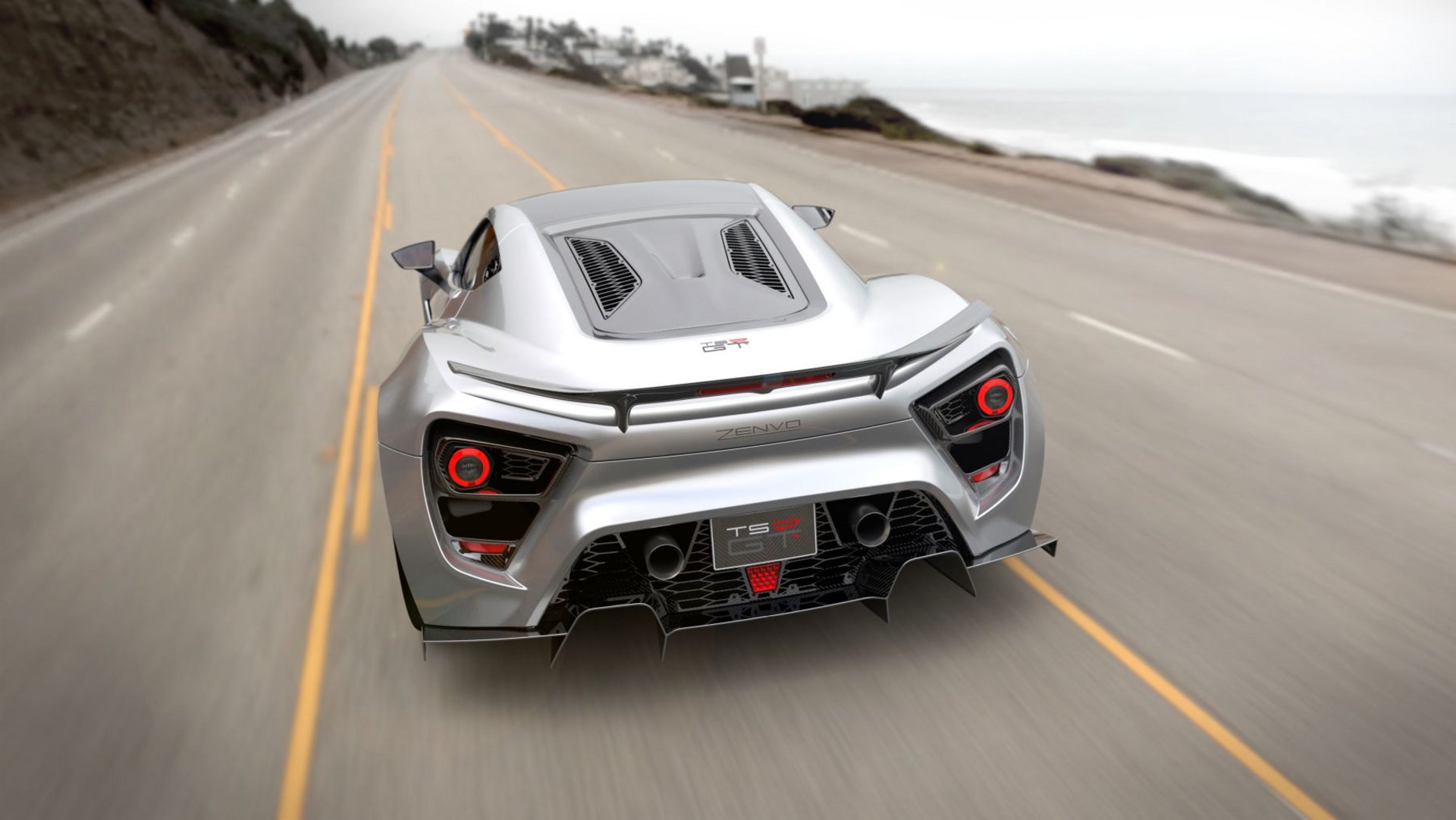 Hypercar Rear Frame Πλησιάζει το υβριδικό hypercar με την τελική ταχύτητα των 400 km/h