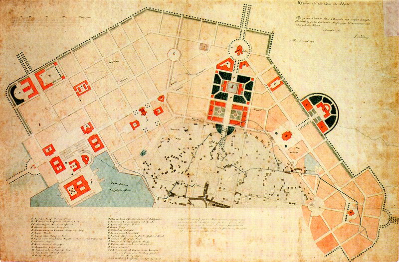 Λέο φον Κλέντσε, Σχέδιο της νέας πόλεως των Αθηνών με τα χαρακτηριστικά των δρόμων, τις διαστάσεις και τις ήδη κτισμένες κατοικίες, όπως καθορίστηκαν παλαιότερα, Αθήνα 7 Σεπτεμβρίου 1834.