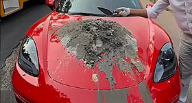 Έφτιαξε τσιμέντο πάνω σε Porsche χωρίς να αφήσει ούτε γρατζουνιά - Viral το video