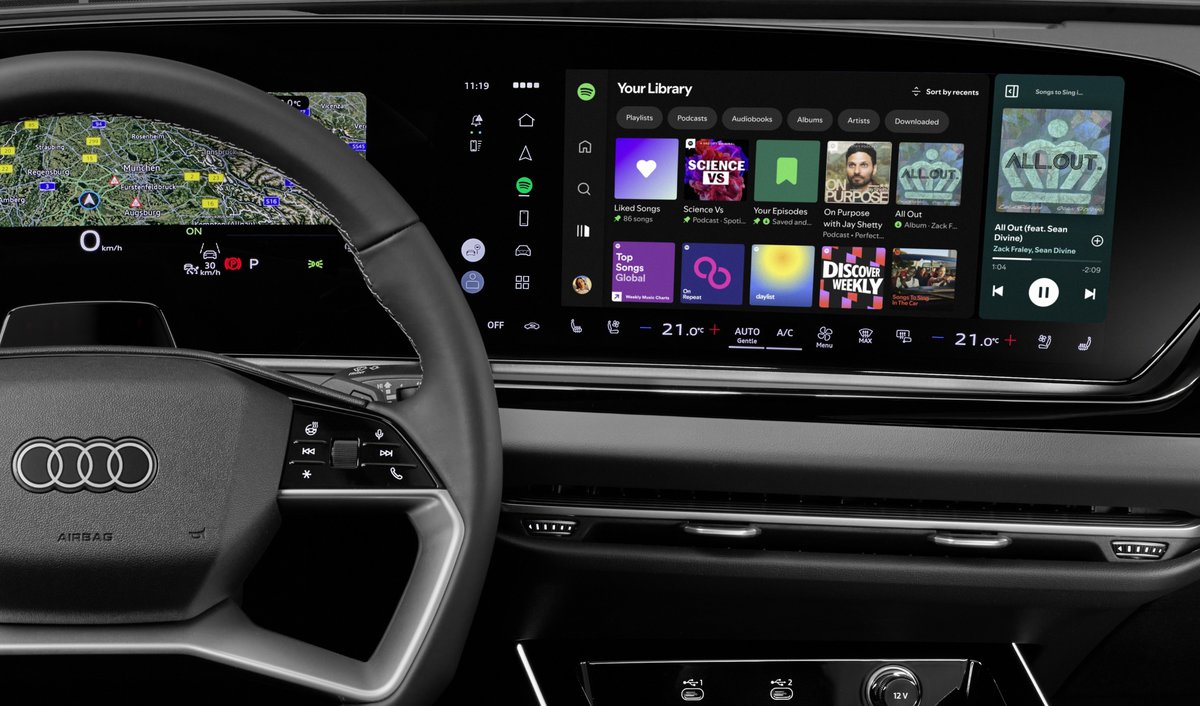 Audi: Για πρώτη φορά ενσωματώνει το Spotify στις εφαρμογές χωρίς την ανάγκη κινητου